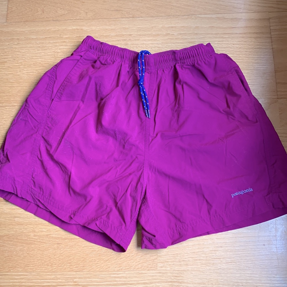 Patagonia shorts in the color purple! In good condition; well taken care of! :)
